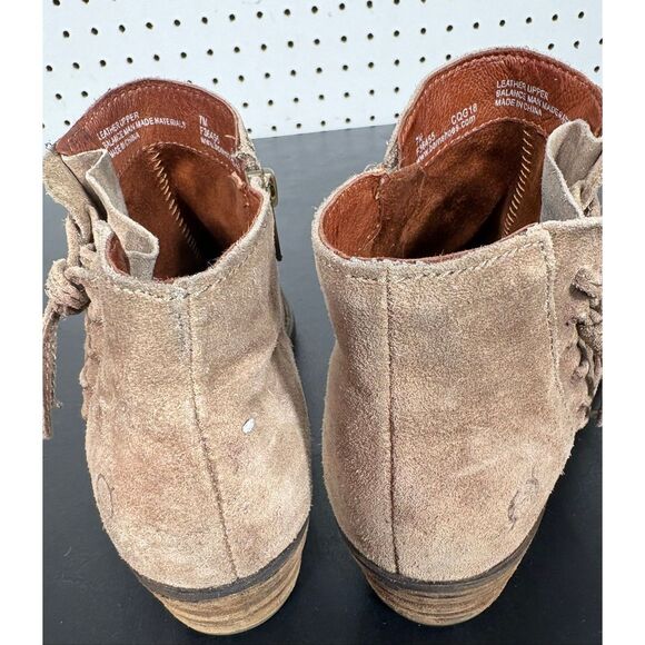 Born Bessie Brown Suede Leather Side Zip Ankle Boot US Women Size 7 - Picture 7 of 10